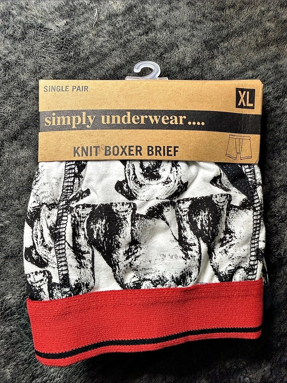 simply underwear. Knit Boxer Brief. Men's White & Black XL